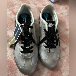Reebok Metallic Silver and Black Athletic Shoes